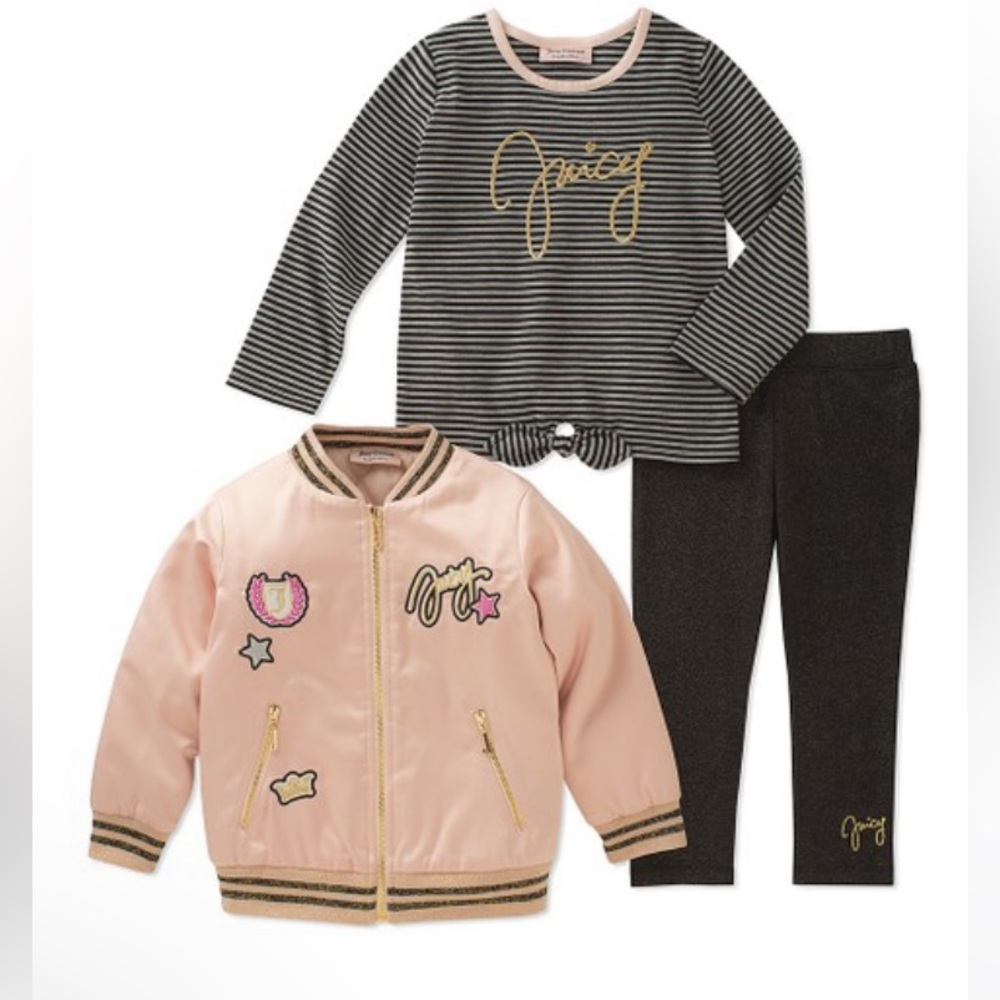 Juicy Couture | Blush Heart Three-Piece Jacket Set Girls Size 4T NWT - Picture 1 of 6